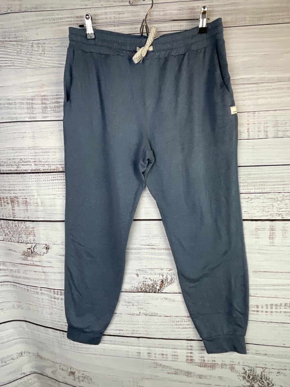 Vuori RVW03 Women L Jogger Pants Blue Gray Drawstring Side Pockets